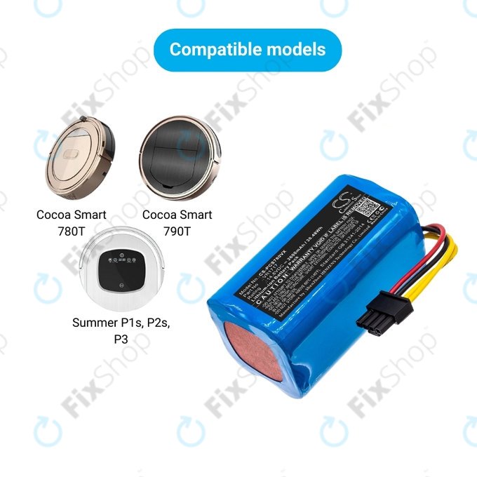 Proscenic Cocoa Smart 780T, 790T, Summer P1s, P2s - Battery VR1717 Li-Ion 14.8V 2600mAh HQ