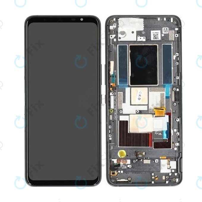 Asus ROG Phone 5s, 5s Pro ZS676KS - LCD Display + Touchscreen + Frame (Black) - 90AI0091-R20020 Genuine Service Pack
