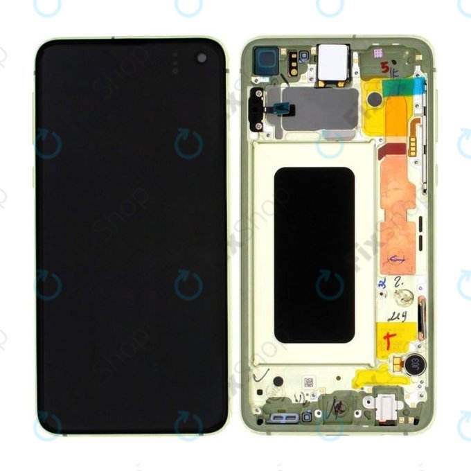Samsung Galaxy S10e G970F - LCD Display + Touch Screen + Frame (Canary Yellow) - GH82-18852G, GH82-18836G Genuine Service Pack