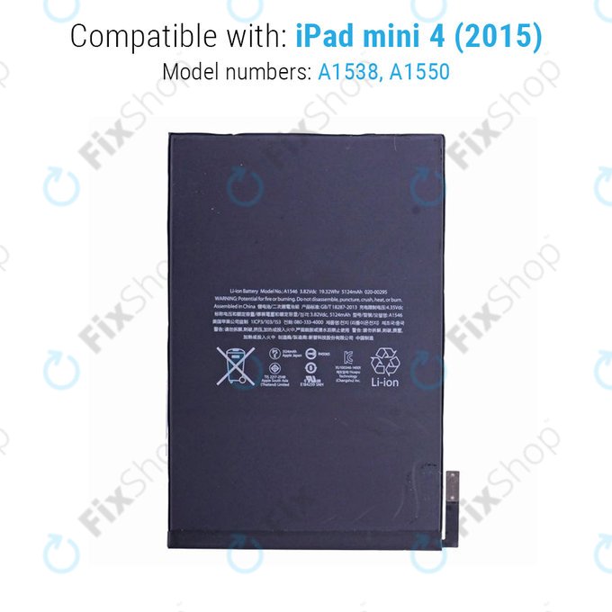 Battery for iPad Mini 4, 5124mAh