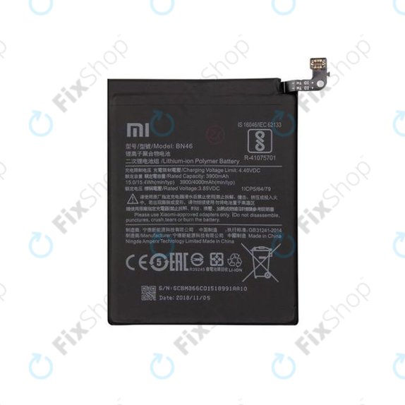 Xiaomi Redmi Note 8T, Redmi Note 6 Pro, Redmi 7, Redmi 8A - Battery BN46 4000mAh - 46BN46A090H8 Genuine Service Pack