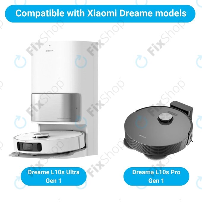 Replacement set for Xiaomi Dreame L10s Ultra, Xiaomi Dreame L10s Pro (2x Main brush, 4x Filter, 4x Side brush, 8x Mop cloth, 4x Dust bag)