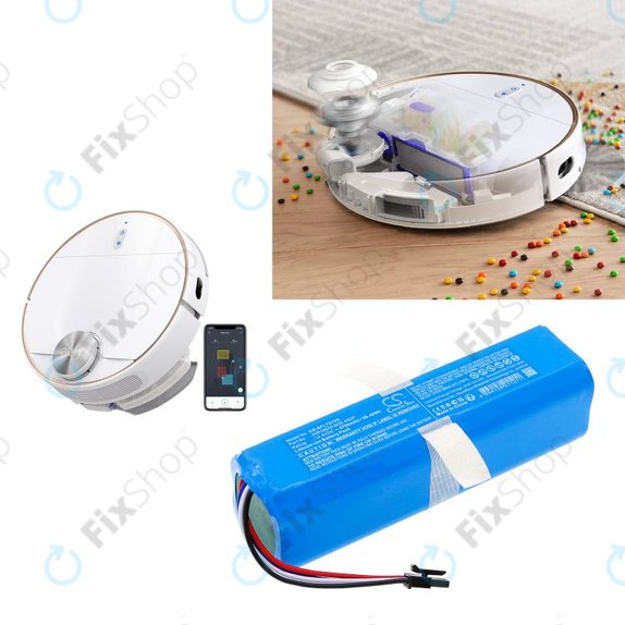 Battery for 360 S6 Pro, S9, X90, X95, Eufy Robovac L70 Hybrid, 6700mAh, Li-Ion, 14.4V, INR18650M26-4S2P, HQ