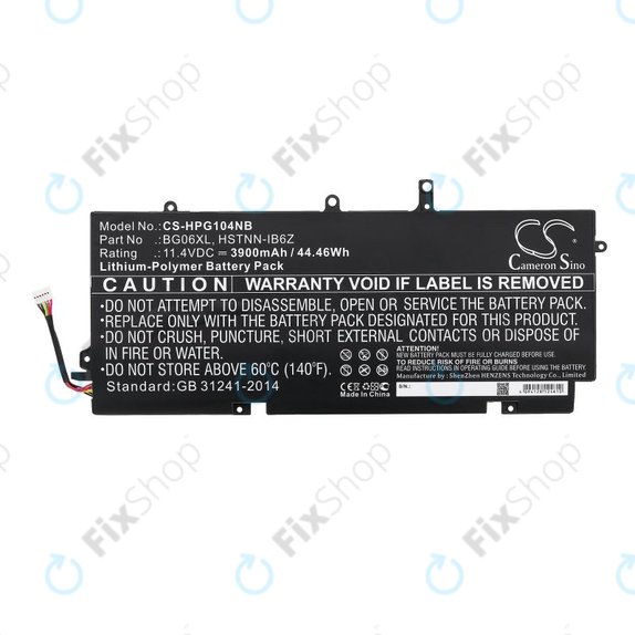 Battery for HP Elitebook 1040 G3, 3900mAh, Li-Pol, 11.4V, BG06XL, HQ