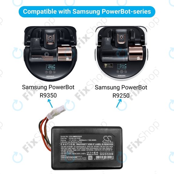 Samsung PowerBot R9350, R9250 - Battery DJ96-00193D Li-Ion 21.6V 5000mAh HQ