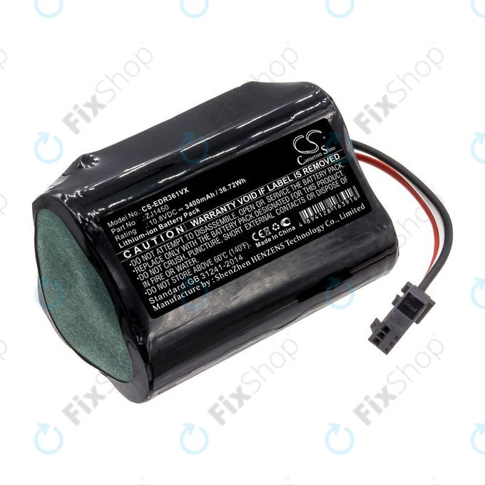 Battery for Ecovacs Deebot Slim, D36, 3400mAh, Li-Ion, 10.8V, ZJ1450, HQ