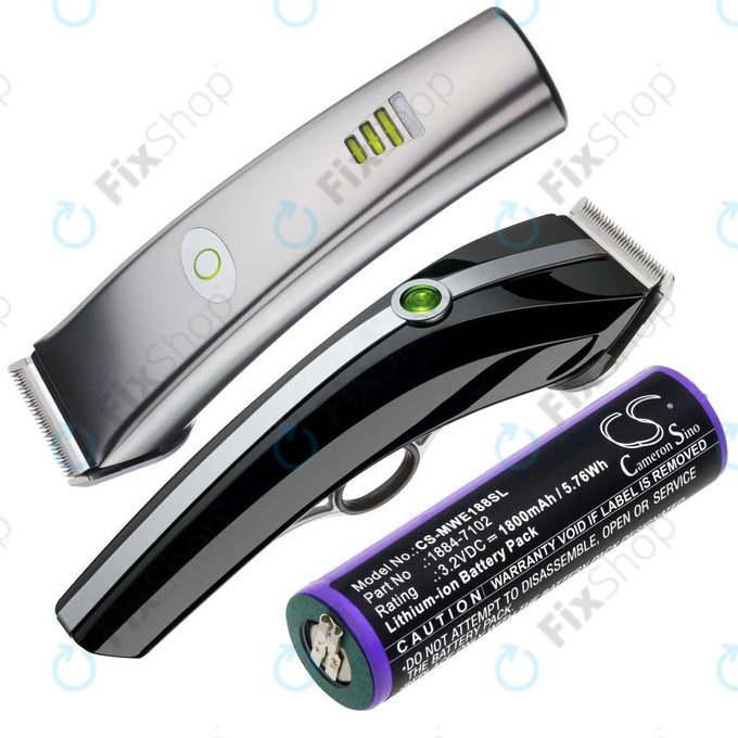 Battery for Moser Ermila 1884, 1885, Wahl 1884 LI+PRO, Wahl Ermila 1884, 1885, 1800mAh, LiFePO4, 3.2V, -, HQ