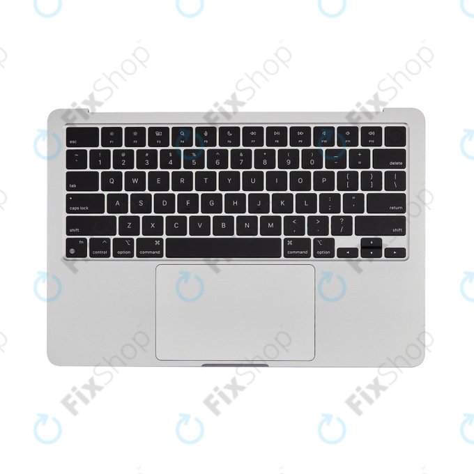 Top case keyboard frame for MacBook Air 13", A3113 (2024), with US keyboard and battery, Silver, 661-40228, Genuine Apple