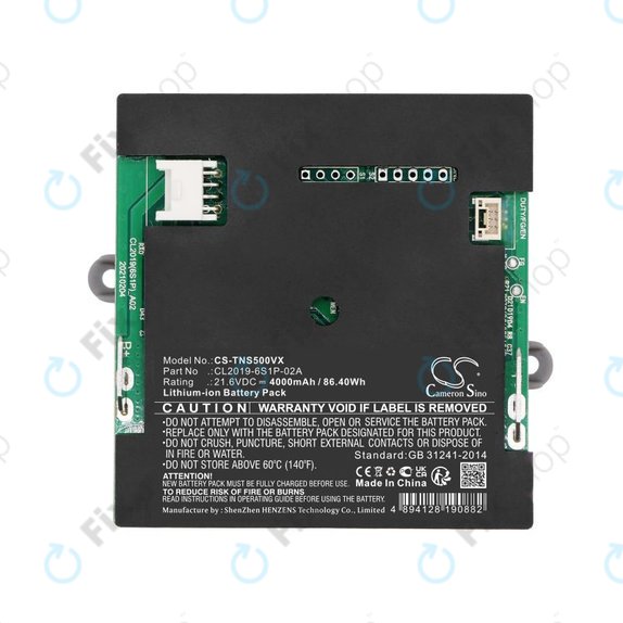 Battery for Tineco iFloor S5, 4000mAh, Li-Ion, 21.6V, CL2019-6S1P-02A, HQ