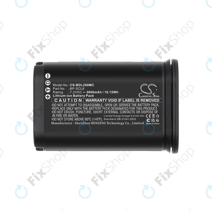 Battery for Leica Q2, Q3, SL2, SL2s, 2600mAh, Li-Ion, 7.2V, BP-SCL6, HQ