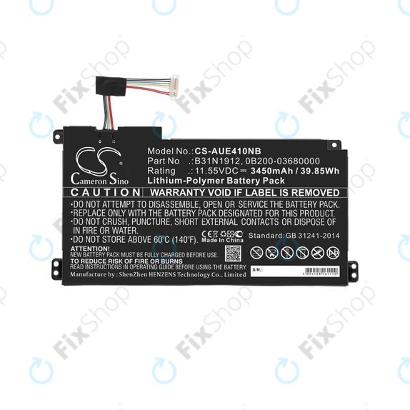 Battery for Asus VivoBook 14 E410ma, F414ma, L410ma, 3450mAh, Li-Pol, 11.55V, B31N1912, HQ