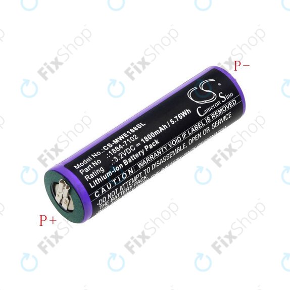 Battery for Moser Ermila 1884, 1885, Wahl 1884 LI+PRO, Wahl Ermila 1884, 1885, 1800mAh, LiFePO4, 3.2V, -, HQ