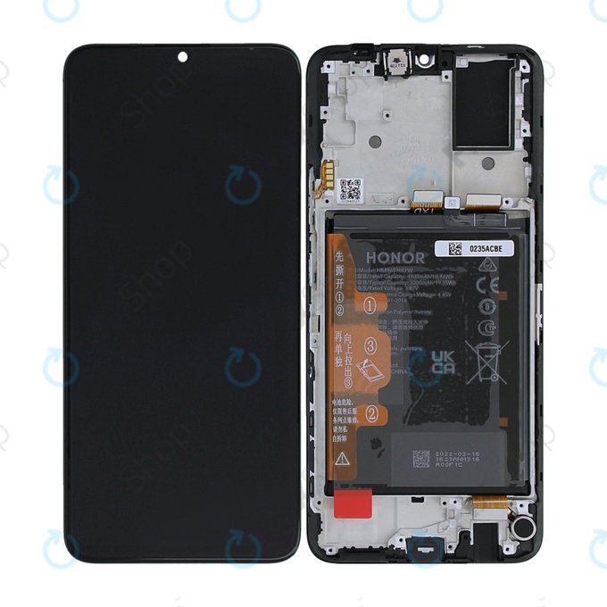 Honor X7 CMA-LX2 - LCD Display + Touch Screen + Frame + Battery (Black) - 0235ACBE Genuine Service Pack
