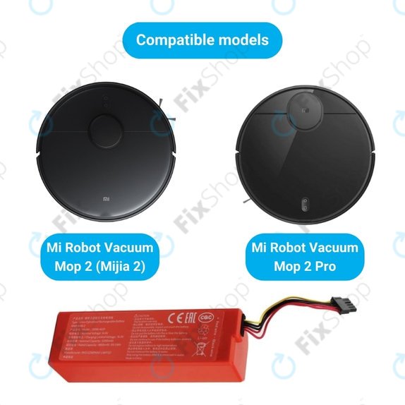 Xiaomi Mi Robot Vacuum Mop 2 (Mijia 2C), 2 Pro - Battery D099-4S2P Li-Ion 14.4V 5600mAh