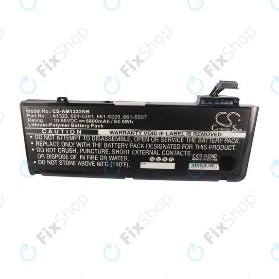 Apple MacBook Pro 13" A1278 (Mid 2009 - Mid 2012) - Battery A1322 5800mAh HQ