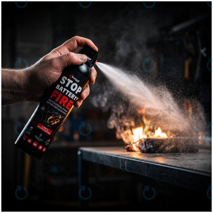 Bonpet Fire Extinguishing Spray for Lithium Batteries, 500 ml, E-Bike & Scooter Edition