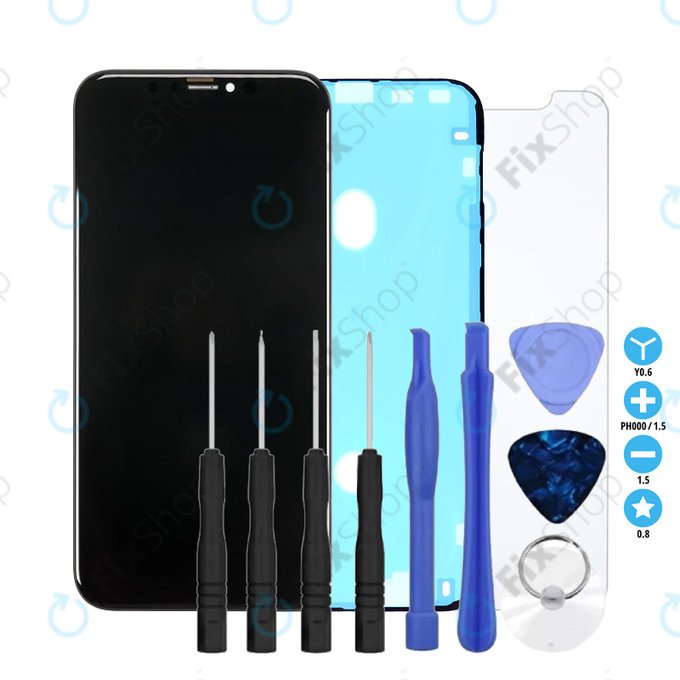 Display In-Cell for iPhone XR, Touch Screen with Frame, Adhesive, Tempered Glass, Toolkit, FixPremium