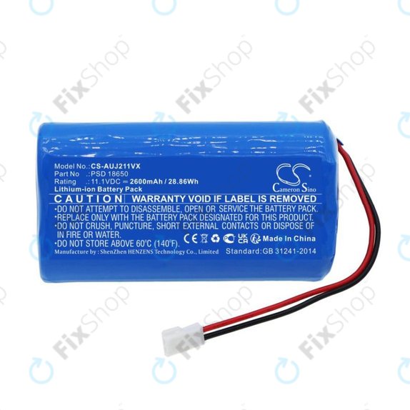 Battery for Aquajack 211, 2600mAh, Li-Ion, 11.1V, PSD 18650, HQ