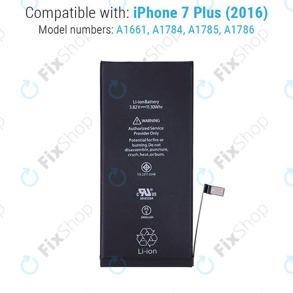 Battery for iPhone 7 Plus, 2900mAh, Service Pack
