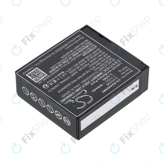 Battery for SJCAM SJ4000, SJ5000, 900mAh, Li-Ion, 3.7V, SJ4000B, HQ