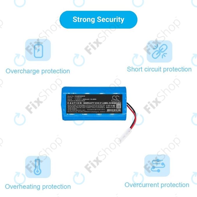 Xiaomi Essential (Mijia G1), Flyco FC-series, myVacBot SN500, Panasonic MC-series, Phicomm X3, Puppy R-series - Battery Li-026418 Li-Ion 14.8V 2600mAh HQ