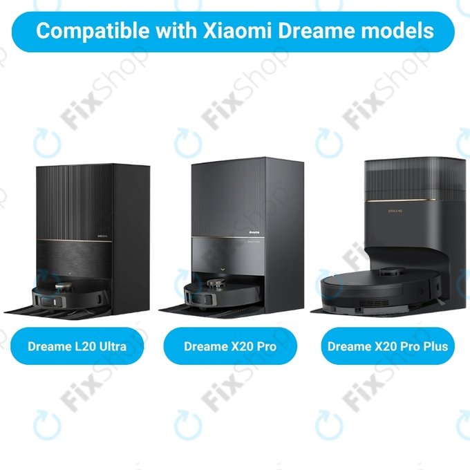 Replacement set for Xiaomi Dreame L20 Ultra, X20 Pro, X20 Pro Plus (2x Main brush, 4x Filter, 4x Side brush - Black)