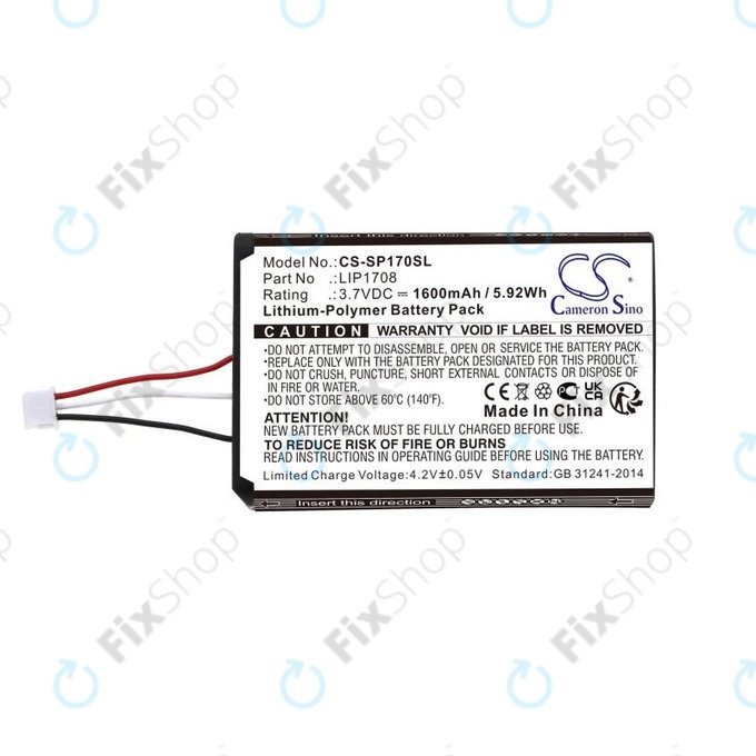 Battery for Sony PS5 DualSense, 1600mAh, Li-Pol, 3.7V, LIP1708, HQ