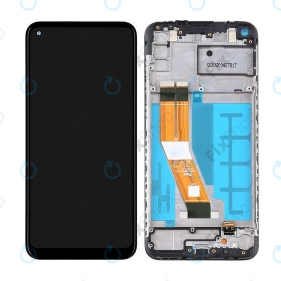Samsung Galaxy A11 A115F - LCD Display + Touch Screen + Frame (Black) - GH81-18760A Genuine Service Pack