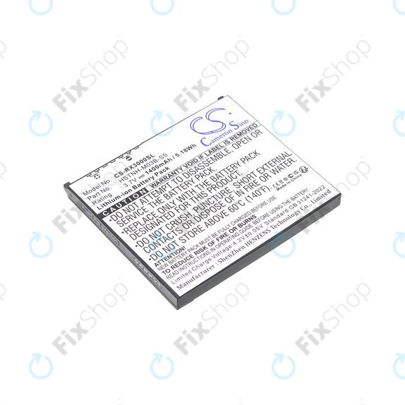 Battery for HP Compaq iPAQ rx3000, rx3115, rx3700, hx2110, hx2790, 1400mAh, Li-Ion, 3.7V, HSTNH-M03B-SS, HQ