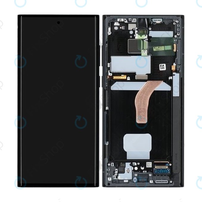 Samsung Galaxy S22 Ultra S908B - LCD Display + Touch Screen + Frame (Graphite) - GH82-27488E, GH82-27489E Genuine Service Pack