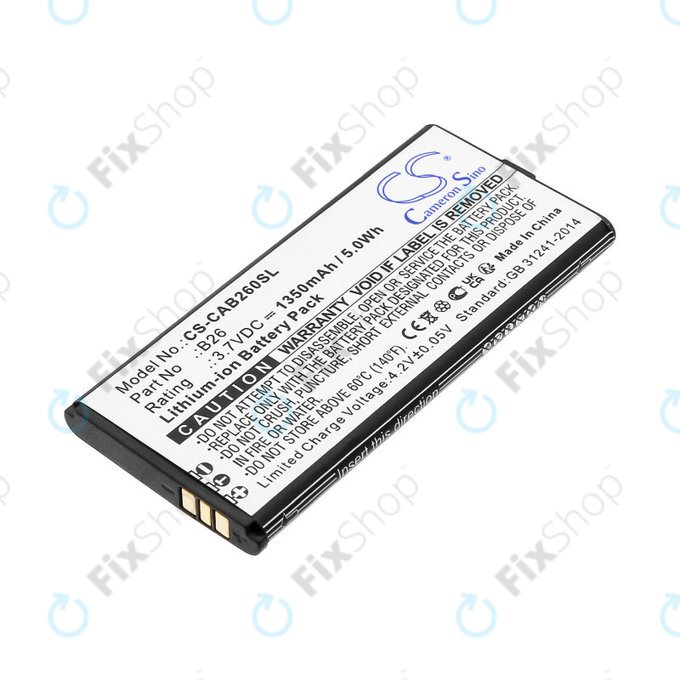Battery for Cat B26, 1350mAh, Li-Ion, 3.7V, B26, HQ