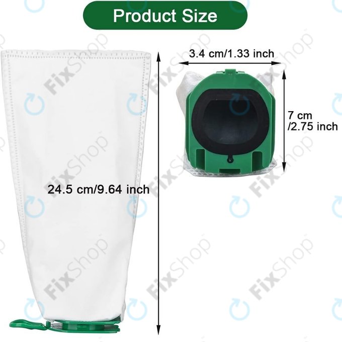 Dust Bag FP100, 2pcs for Vorwerk Kobold VB100