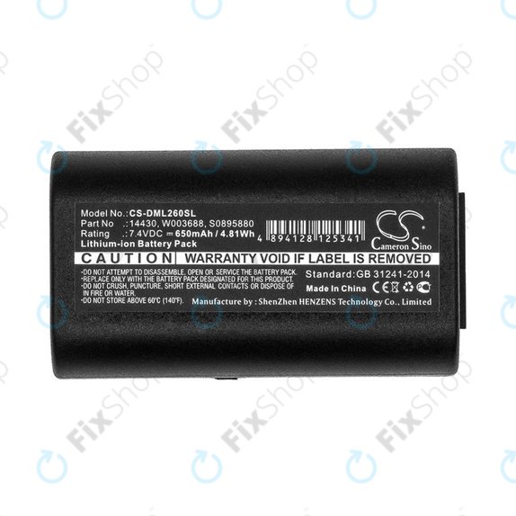 Battery for Dymo 260, 280, 650, 650mAh, Li-Ion, 7.4V, 14430, HQ