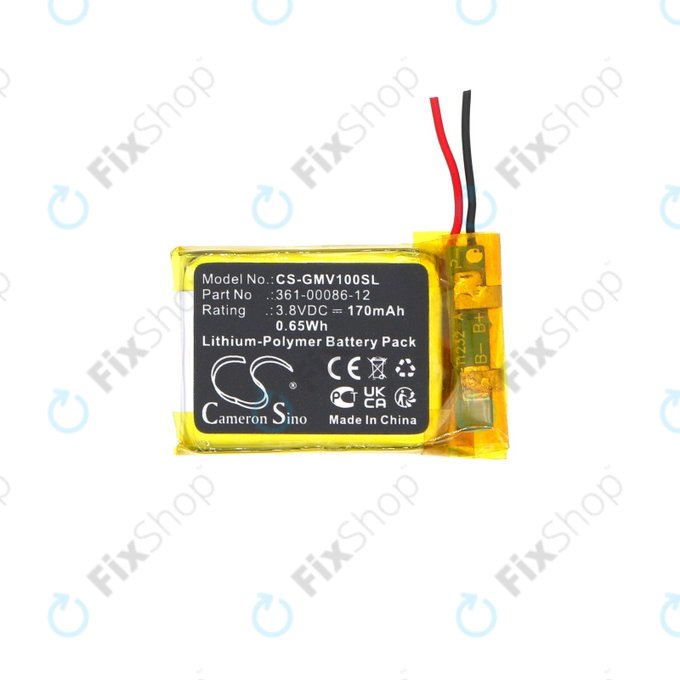 Battery for Garmin Femix 6s Pro, Venu, 170mAh, Li-Pol, 3.8V, 361-00086-12, HQ