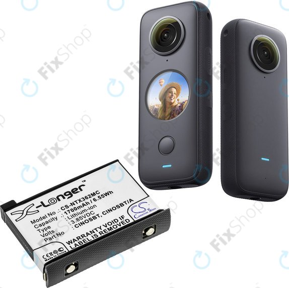 Battery for Insta360 One X2, 1700mAh, Li-Ion, 3.85V, CINOSBT, HQ