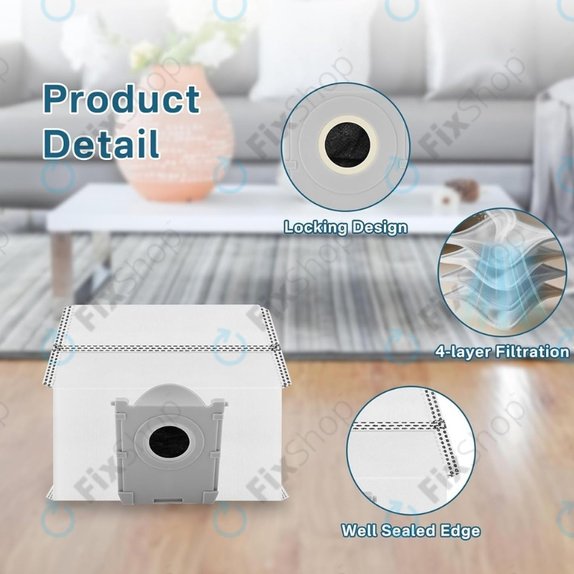 Dust Bag, 4pcs for Ecovacs Deebot T30c, T50-series, T80-series, X8-series, X9 Pro-series