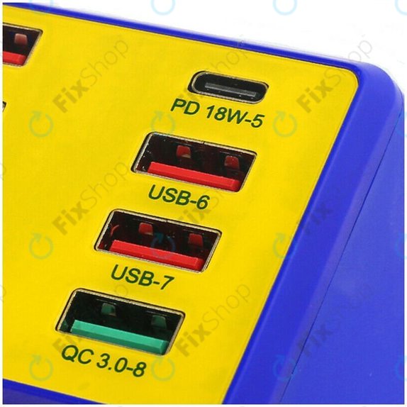 Mechanic iCharge 8 Pro - USB Charging Station with USB-C, USB 3.0 & Wireless Charger