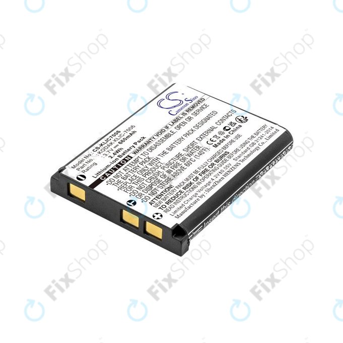 Battery for Kodak EasyShare, 660mAh, Li-Ion, 3.7V, LB-012, KLIC-7006, HQ