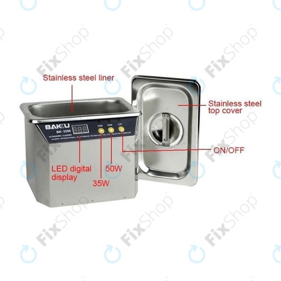 Baku BK-3550 - Stainless Steel Ultrasonic Cleaner - 0.5L