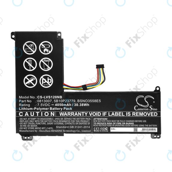Battery for Lenovo IdeaPad 120S, 4050mAh, Li-Pol, 7.5V, 0813007, HQ