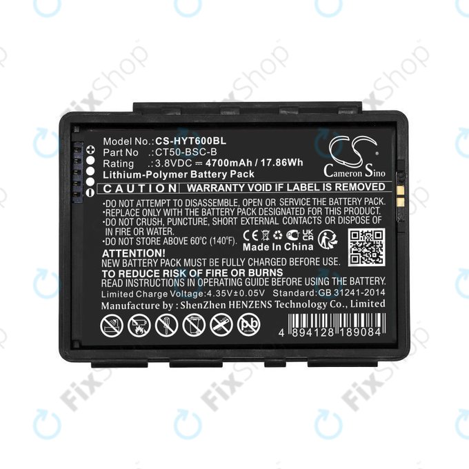 Battery for Honeywell CT50, Dolphin CT60, 4700mAh, Li-Pol, 3.8V, CT50-BSC-B, HQ