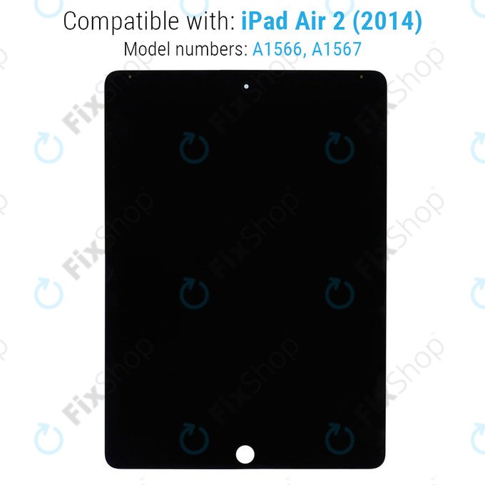 LCD Display for iPad Air 2, Black, Touch Screen without Frame, Refurbished