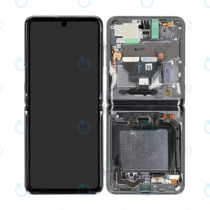 Samsung Galaxy Z Flip 5G F707B - LCD Display + Touch Screen + Frame (Mystic Gray) - GH82-27359A Genuine Service Pack