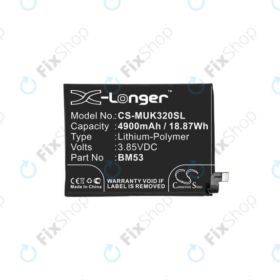 Xiaomi Mi 10T 5G, Mi 10T Pro 5G - Battery BM53 4900mAh HQ