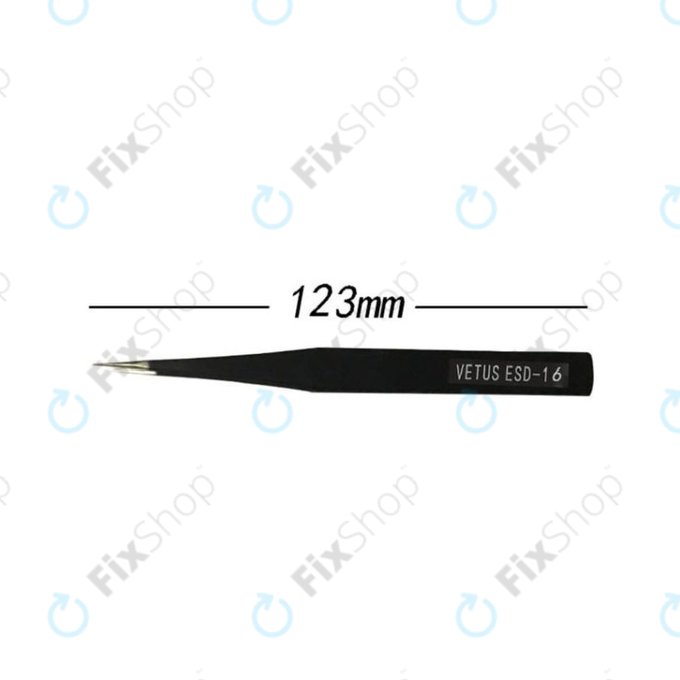 Vetus ESD-16 - Antistatic Metal Tweezer with Straight-Pointed Tip (128mm)