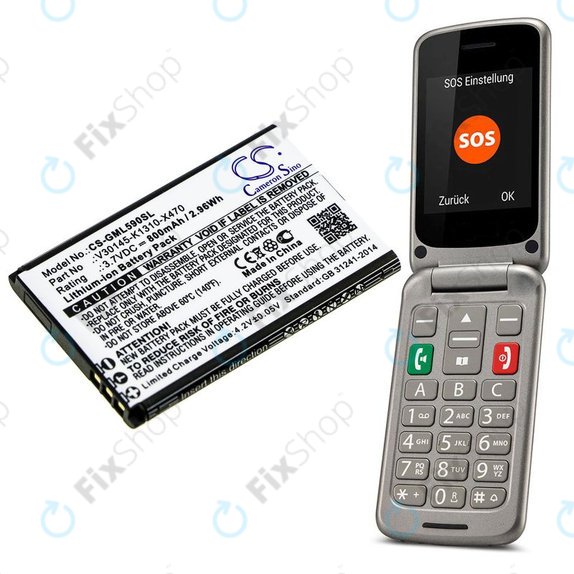 Battery for Saiet Lumina, Ready, Single, Brondi Amico Favoloso, Gigaset GI390, 590, 800mAh, Li-Ion, 3.7V, V30145-K1310-X470, HQ