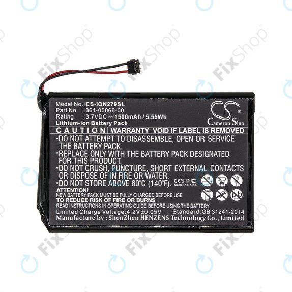 Battery for Garmin Nüvi 2757, 1500mAh, Li-Ion, 3.7V, 361-00066-00, HQ