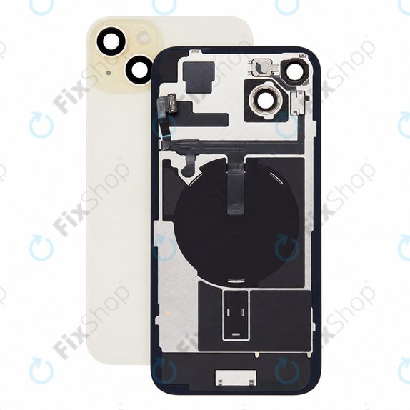 Rear Housing Glass for iPhone 15 Plus, Yellow, Pulled A