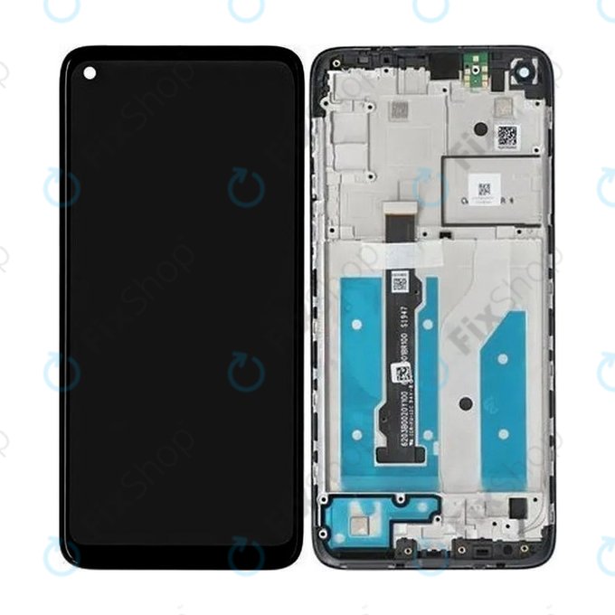 Motorola Moto G8 XT2045 - LCD Display + Touch Screen + Frame (Black) - 5D68C16383 Genuine Service Pack