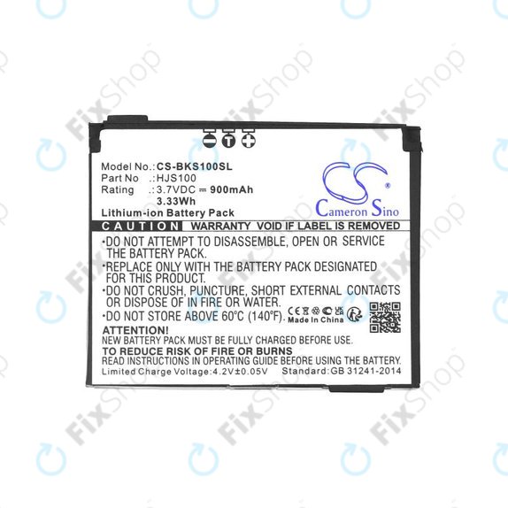 Battery for Becker HJS 100, HJS100, Li-Ion, 3.7V, 900mAh, HQ